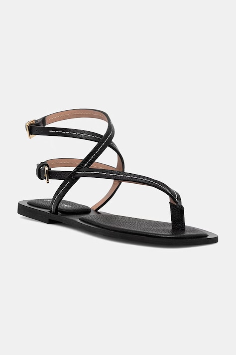 Pollini sandały damskie skórzane czarne SA16351G0OTD0000