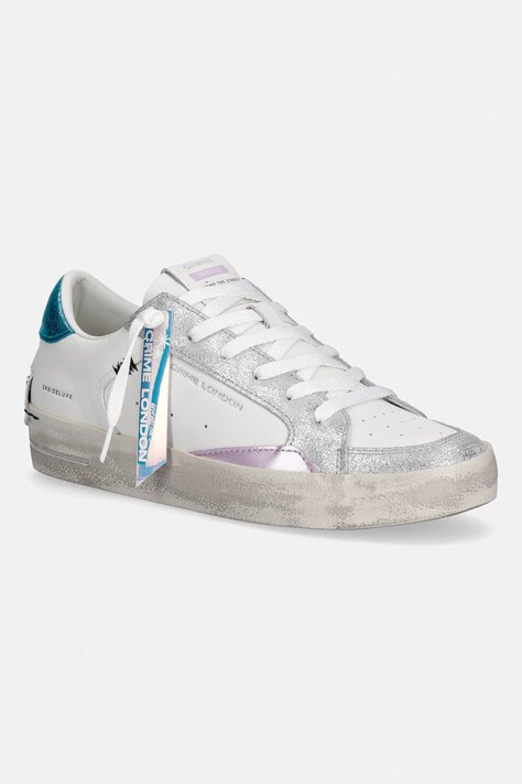 Crime London SK8 DELUXE sneakersy damskie skórzane białe 29126EE8