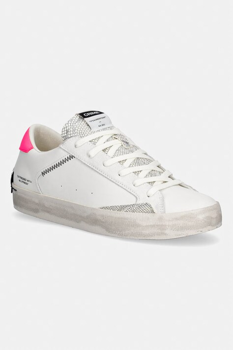 Crime London DISTRESSED sneakersy damskie skórzane białe 29018EE8