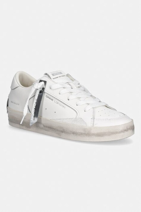 Crime London SK8 DELUXE sneakersy damskie skórzane białe 21111AA7