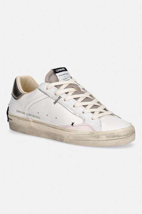 Crime London DECONSTRUCTED sneakersy damskie skórzane białe 29070PP8