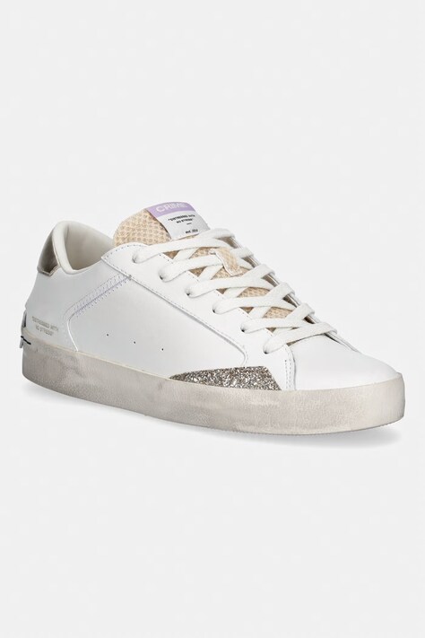 Crime London DISTRESSED sneakersy damskie skórzane białe 20001PP7