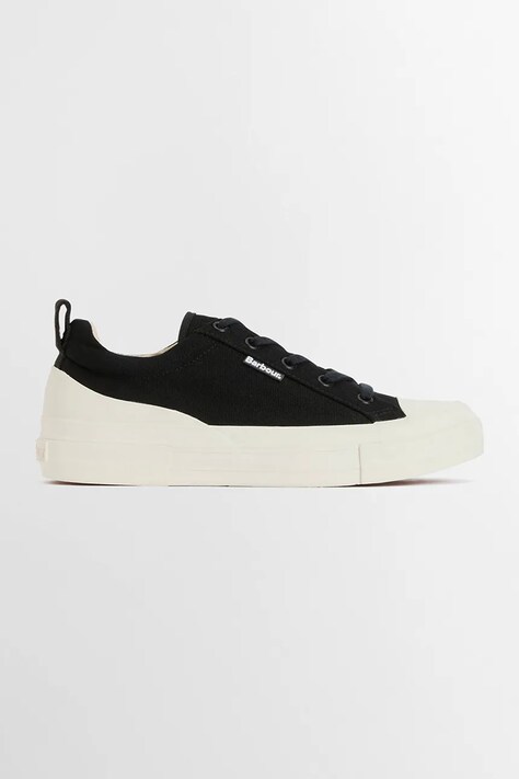 Barbour Stanhope Trainer teniske ženske bombažne črne nizke s platformo LFO0808BK72