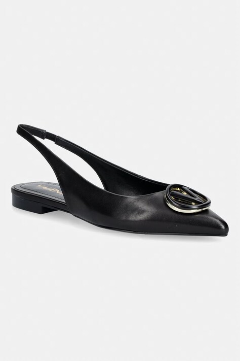 Valentino балеринки от кожа VALENTINE черни 91V1602NAP