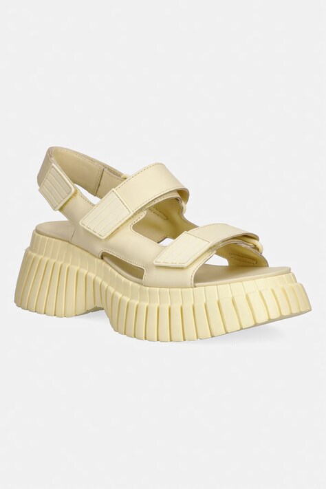 Camper sandały na platformie damskie skórzane Pix BCN żółte K201511-011