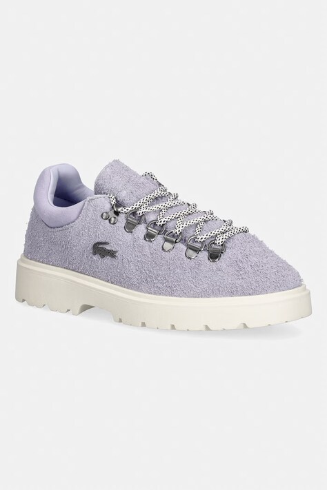 Lacoste Baseshot sneakersy damskie zamszowe fioletowe na platformie 50SFA0040 LP6