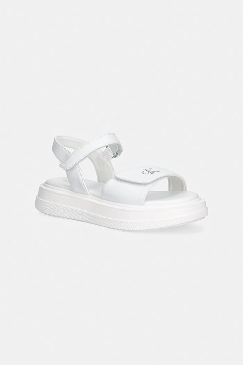Calvin Klein Jeans sandały na platformie dziecięce białe V3A2-83251