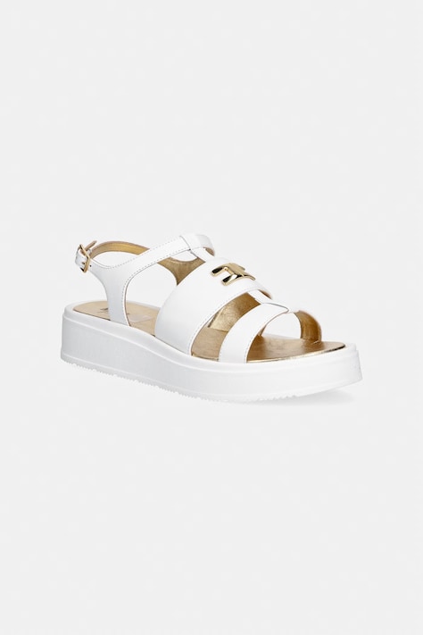 Elisabetta Franchi sandały skórzane dziecięce kolor biały F4A2-E0592