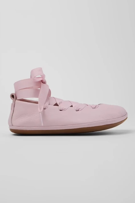 Δερμάτινες μπαλαρίνες για παιδιά Camper Right Kids χρώμα: ροζ, K800674