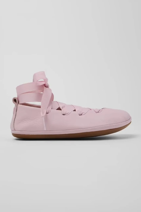 Camper balerini din piele pentru copii Right Kids culoarea roz, K800674