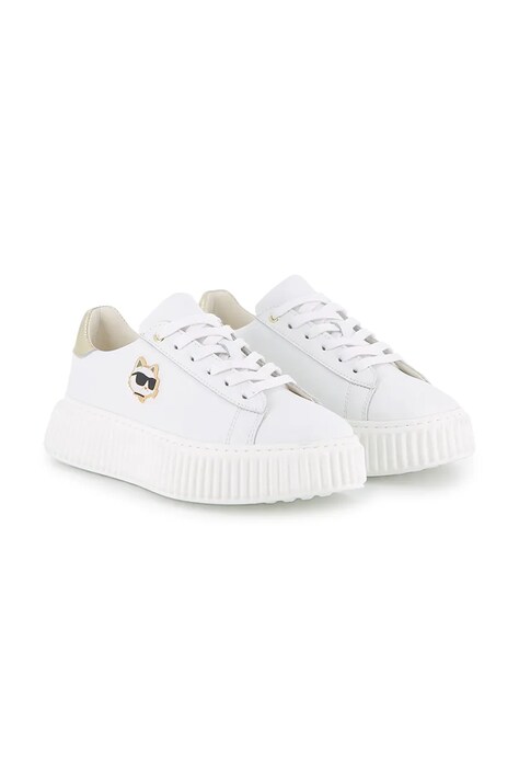 Otroške usnjene superge Karl Lagerfeld bela barva, Z31167