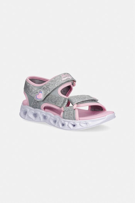 Skechers sandały dziecięce HEART LIGHTS SANDALS-SUGAR SP srebrne 303114L