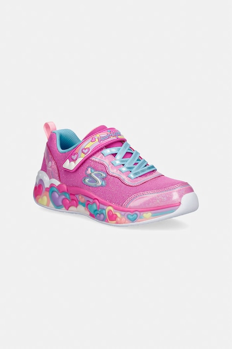 Skechers ETERNAL HEART LIGHTS sneakersy dziecięce różowe 302697L