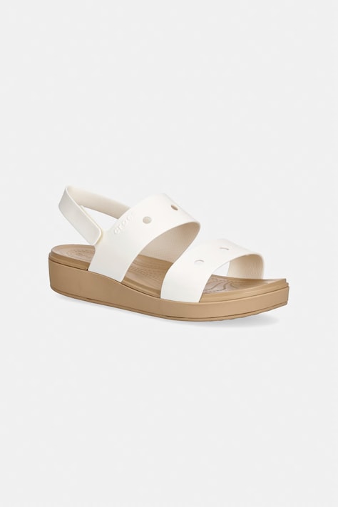 Crocs sandały na platformie damskie BROOKLYN SANDAL beżowe 212708