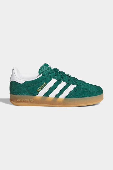 Detské tenisky adidas Originals GAZELLE INDOOR zelená farba, IH9134