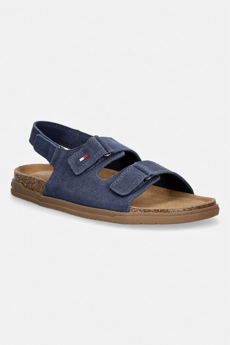 Tommy Hilfiger sandały zamszowe dziecięce kolor granatowy T3X2-34394