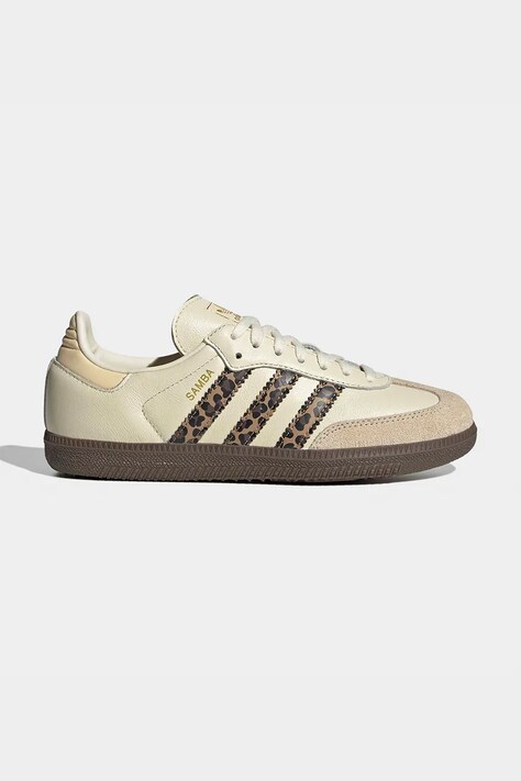Παιδικά δερμάτινα sneakers adidas Originals SAMBA OG χρώμα: μπεζ, JQ5874