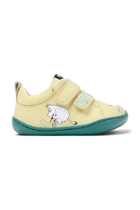 Детские кожаные полуботинки Camper Peu Cami TWS FW by Moomin цвет жёлтый K800405