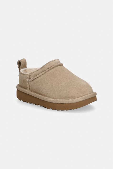 UGG buty zimowe zamszowe dziecięce CLASSIC MICRO kolor beżowy 1174410T