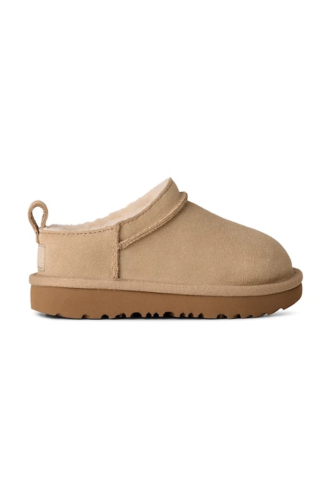 Detské zimné semišové topánky UGG CLASSIC MICRO béžová farba, 1174410T