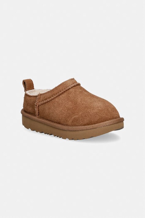 UGG buty zimowe zamszowe dziecięce CLASSIC MICRO kolor brązowy 1174410T