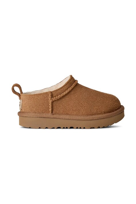 Detské zimné semišové topánky UGG CLASSIC MICRO hnedá farba, 1174410T