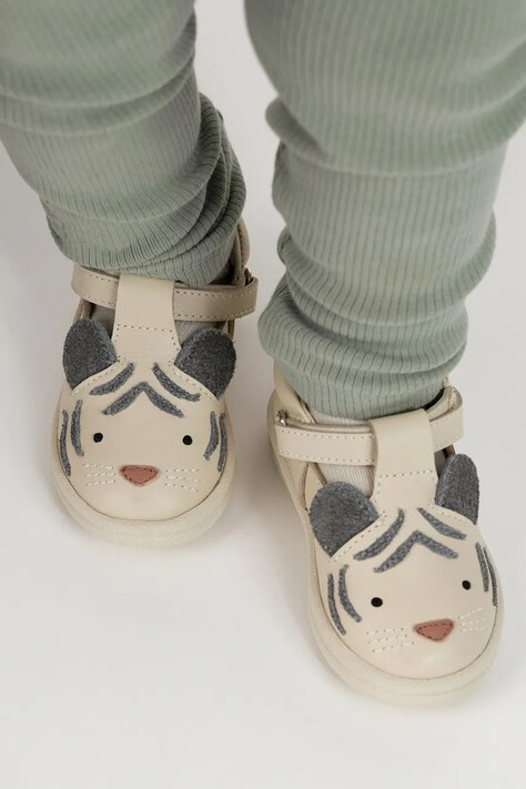 Donsje półbuty skórzane dziecięce Zazo Special Shoes White Tiger kolor beżowy 1503704