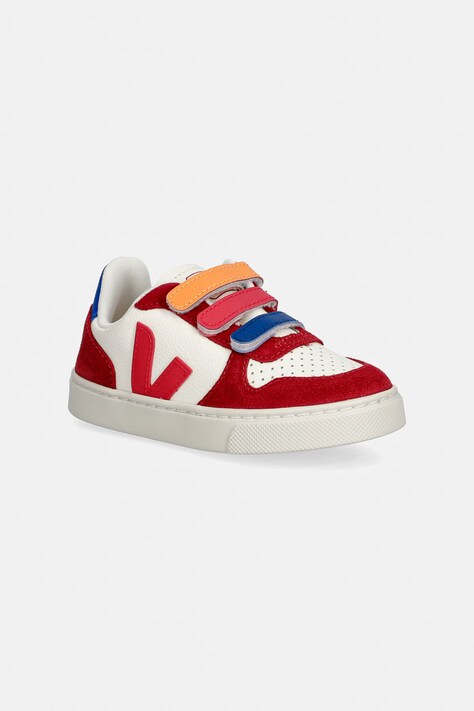 Veja Small V-10 sneakersy dziecięce skórzane czerwone CV0521501