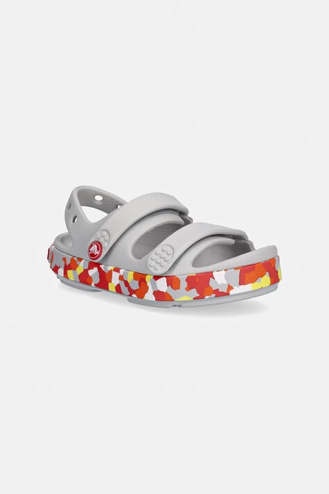 Crocs sandały dziecięce CROCBAND CRUISER GLOW CONFETTI BAND SANDAL T szare 212528