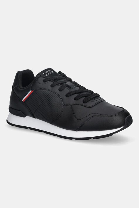 Tommy Hilfiger sneakersy skórzane RUNNER ICON LEATHER męskie kolor czarny FM0FM05740