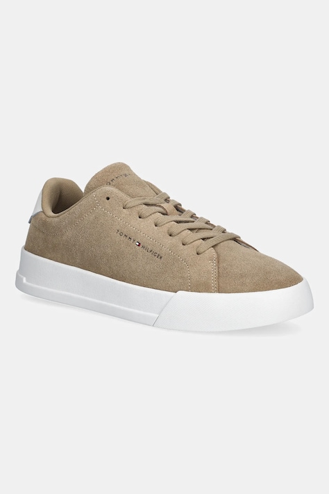 Tommy Hilfiger sneakersy zamszowe TH COURT CORE SUEDE męskie kolor beżowy FM0FM05716