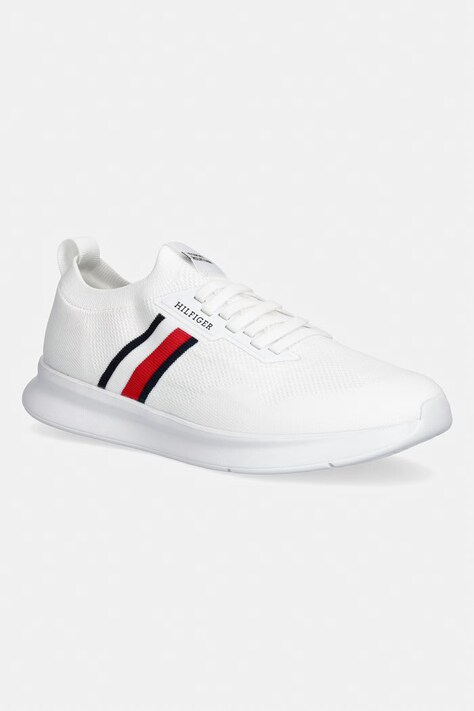 Tommy Hilfiger LIGHTWEIGHT KNITTED RUNNER sneakersy męskie białe FM0FM05756