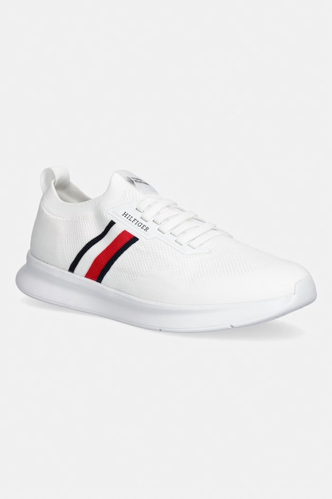 Tommy Hilfiger LIGHTWEIGHT KNITTED RUNNER sneakersy męskie białe FM0FM05756