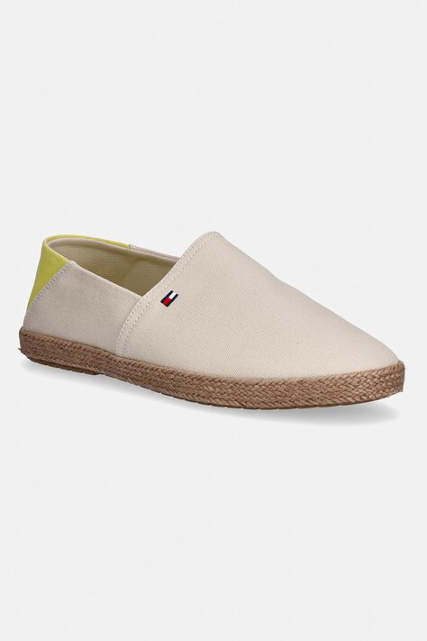 Tommy Hilfiger espadryle męskie CORE HILFIGER ESPADRILLE TEXTILE beżowe FM0FM05792