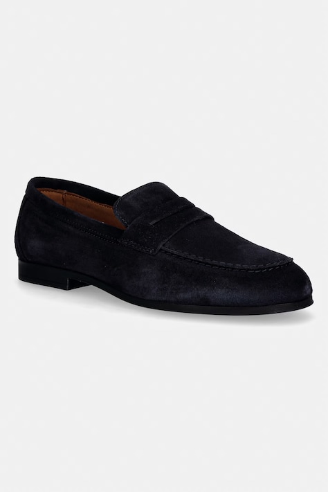 Tommy Hilfiger loafersy damskie zamszowe FLEXIBLE SLIM SUEDE LOAFER granatowe FM0FM05745