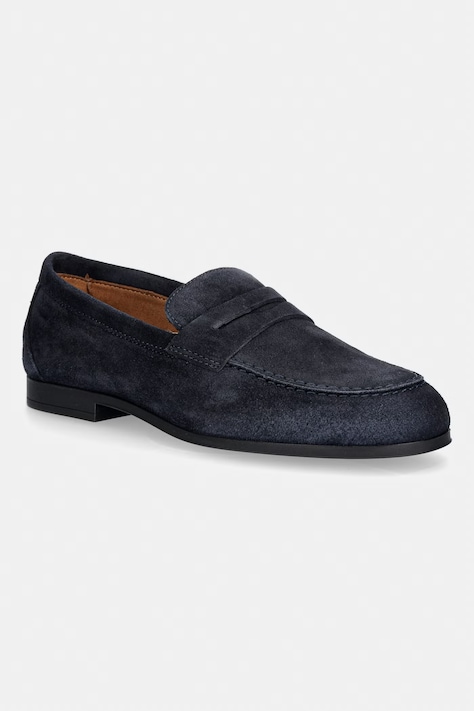 Tommy Hilfiger мокасини дамски велурени FLEXIBLE SLIM SUEDE LOAFER тъмносини FM0FM05745