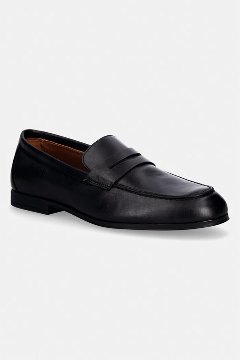 Tommy Hilfiger loafersy męskie skórzane FLEXIBLE SLIM LEATHER LOAFER czarne FM0FM05849