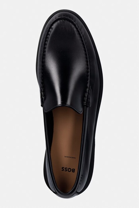 BOSS mokasyny skórzane Sienne męskie kolor czarny 50557667