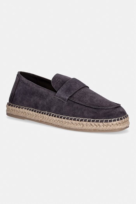 Calvin Klein espadryle męskie zamszowe ESPADRILLE LOAFER BAND SU szare HM0HM02072