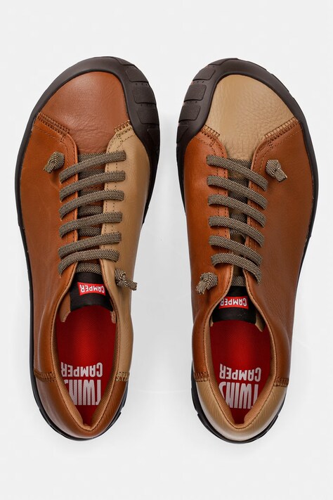 Camper TWS sneakersy męskie skórzane brązowe K101114-008
