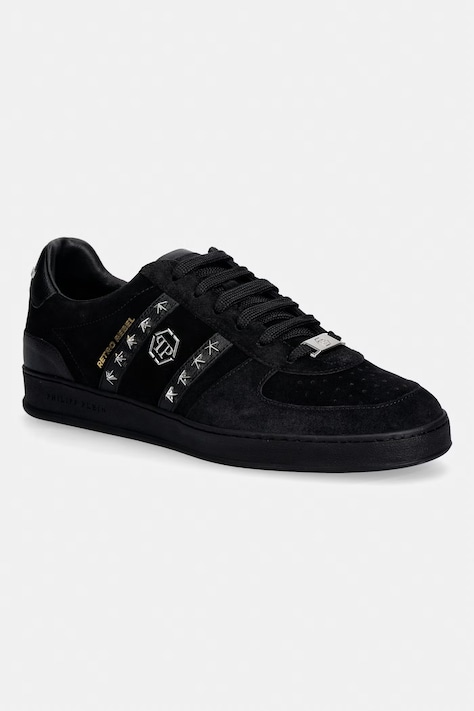 Tenisice od brušene kože Philipp Plein Low-Top Retro Rebel boja: crna, USC0911.PLE009N.0202