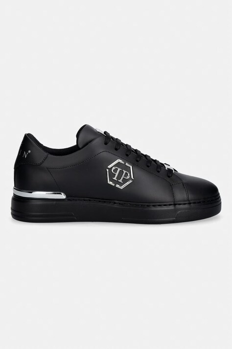 Philipp Plein sneakersy skórzane Leather Lo-Top Hexagon męskie kolor czarny USC0379.PLE075N.0202
