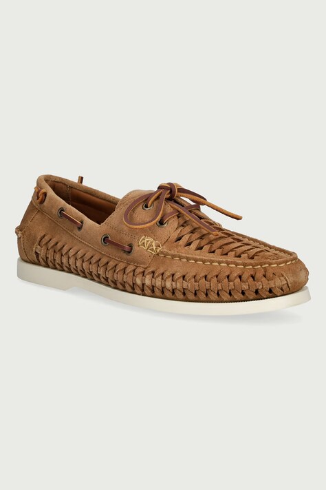 Polo Ralph Lauren Mokasyny męskie skórzane Mertn Bt Wvn brązowe 803P07646002