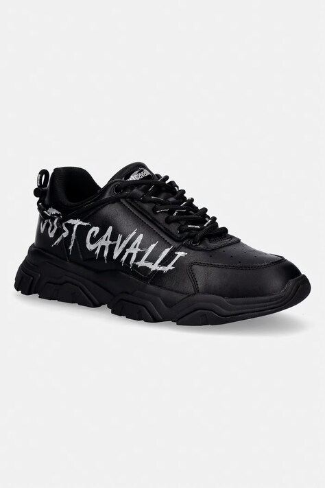 Just Cavalli sneakersy męskie skórzane czarne 80QA3SH1ZPC21899
