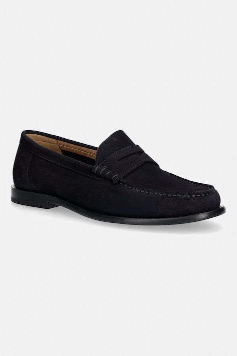BOSS mocassini da uomo in scamoscio Tevan blu navy 50563161.401