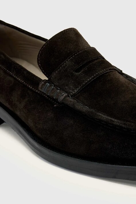 Замшеві мокасини AllSaints Bloom Suede Loafer — SS26-OBM13J, коричневий — фото 4