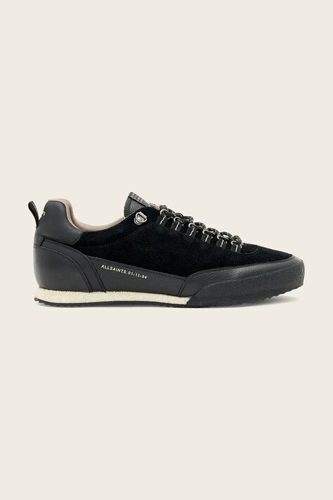 AllSaints Harri Od Low Top sneakersy damskie skórzane czarne M006FE