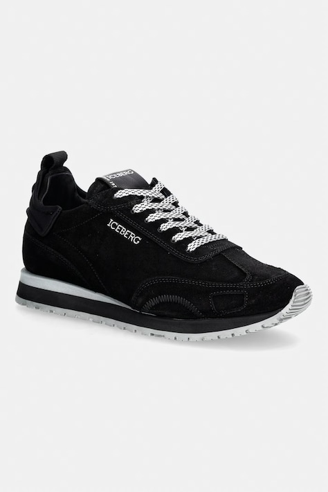 Iceberg Ultra sneakersy męskie zamszowe czarne IU185305