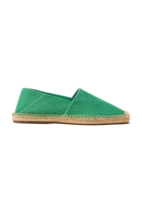 Polo Ralph Lauren WASHED CANVAS espadryle męskie bawełniane zielone 803P07659002