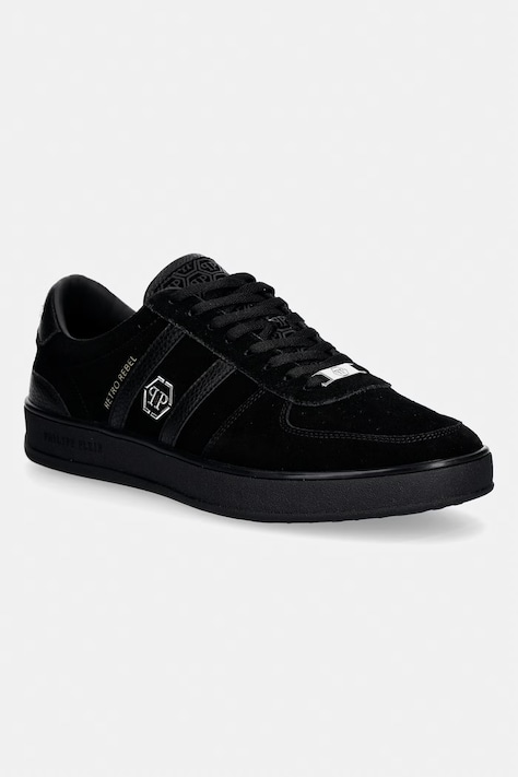 Philipp Plein Lo-Top Sneaker Retro Rebel sneakers da uomo in scamoscio nere USC0941 PLE010N 0202